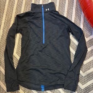 Under Armour Black Pullover with Blue Zipper